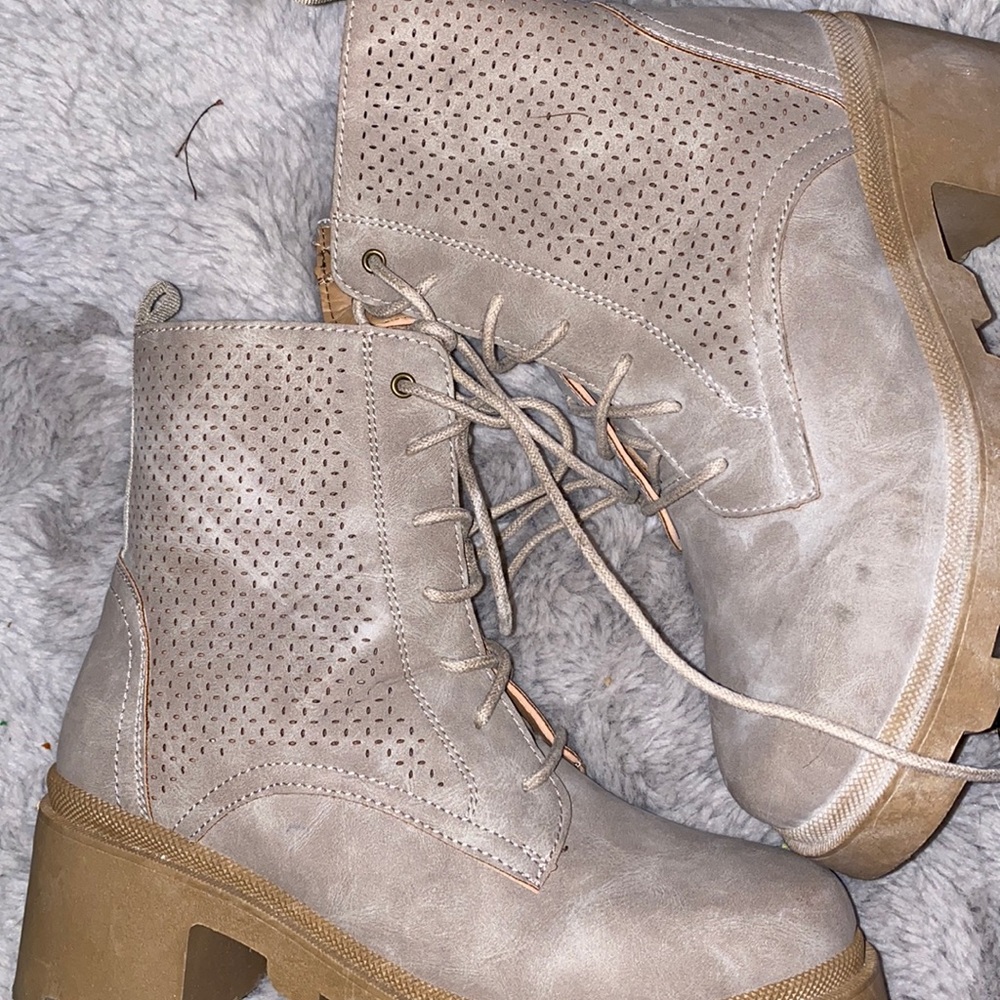 Cut out combat boots
